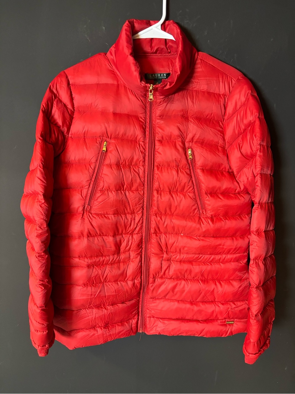 Lauren Ralph Lauren Bright Red Quilted Packable Puffer Jacket-Medium